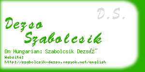 dezso szabolcsik business card